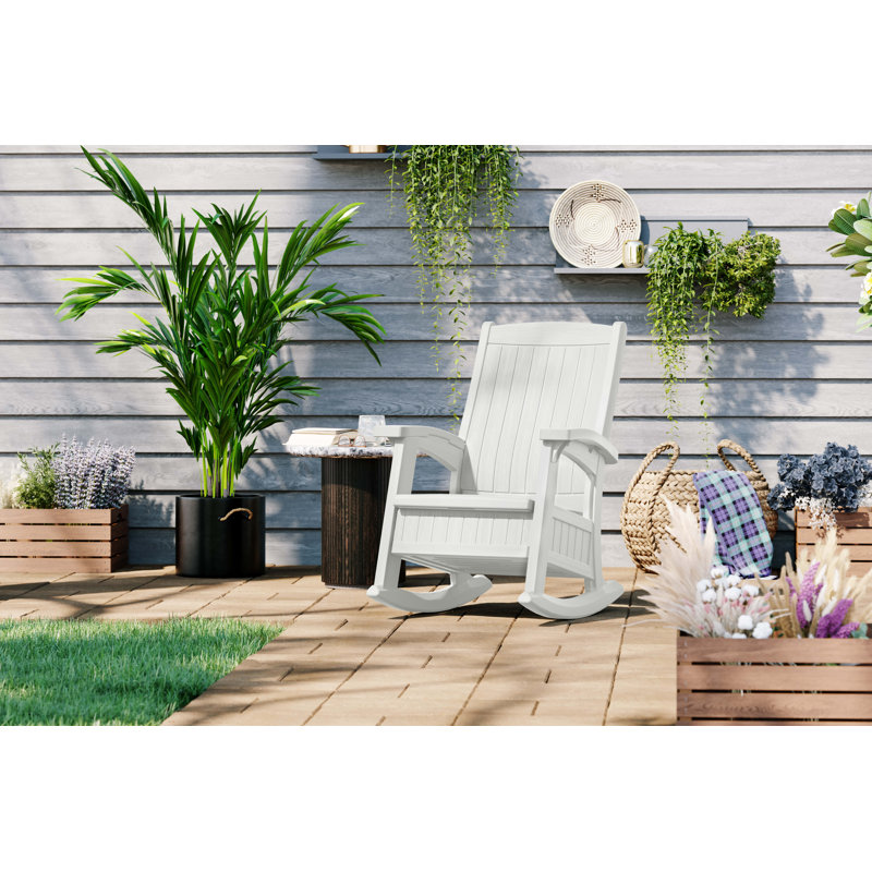 Chaise berçante en résine avec rangement pour sièges d'extérieur l 29,75 po x P 35 po Suncast, fabriquée aux États-Unis
