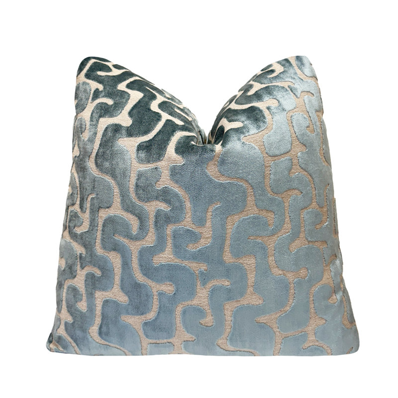 Housse de coussin Velvet Maze, Carré 22 po, Vert