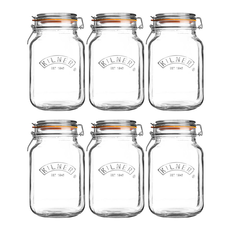 Kilner clip top square jar, 1.5L, 6