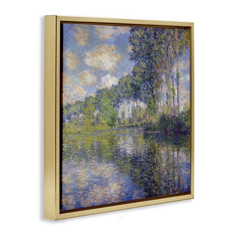 Art mural classique sur toile flottante encadrée "Monet" par One1000paintings, Cadre flottant métallique doré