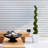 Artificial Potted Spiral Green Boxwood Topiary-728250149