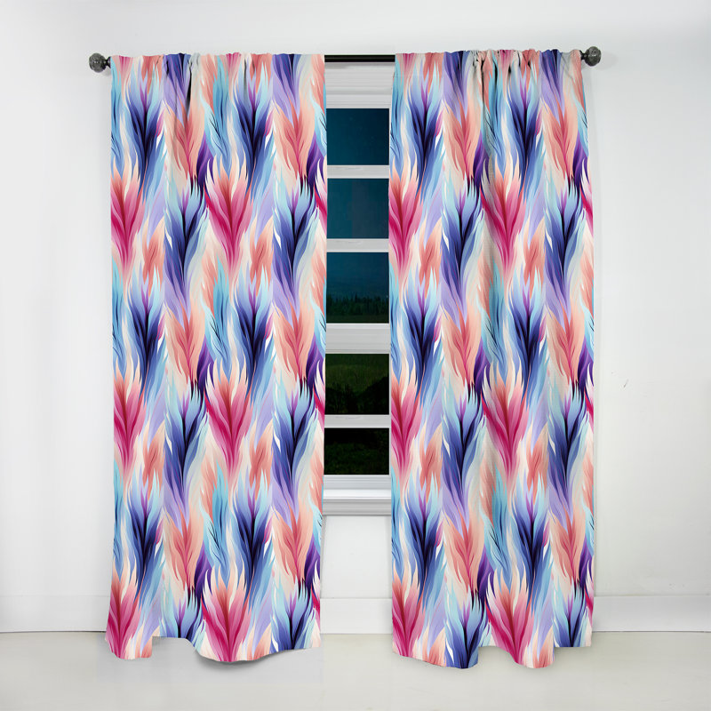 Purple And Pink Boho Ikat Spirit Harmony - Vintage Curtain - Velvet Room Darkening - 1 Panel, 52" W x 108" L