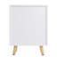Armoire de chevet classique blanche avec un tiroir, des pieds courts en pin et un compartiment de rangement, une table de bout facile à assembler dans la chambre à coucher avec 1 casier caché, élégante et moderne