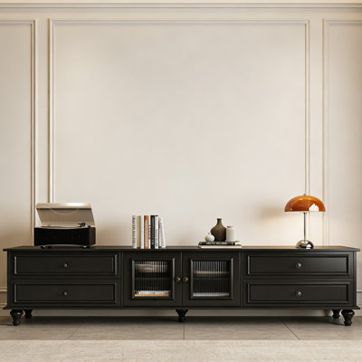 Simple Style Glass Door Storage TV Stand