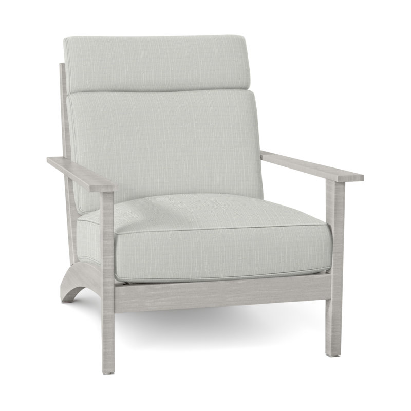 Kennebunkport Patio Chair with Cushions, Welt + Standard fill, Oyster, Verona Silver Sunbrella®
