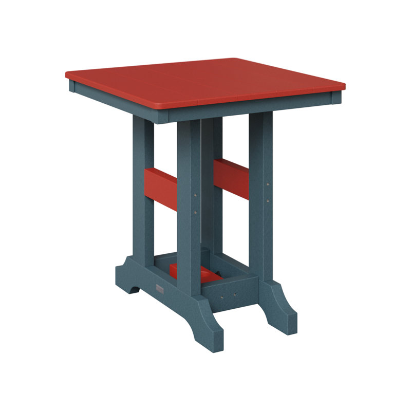 Garden Classic Outdoor Square Dining Table, Scarlet Red, Slate