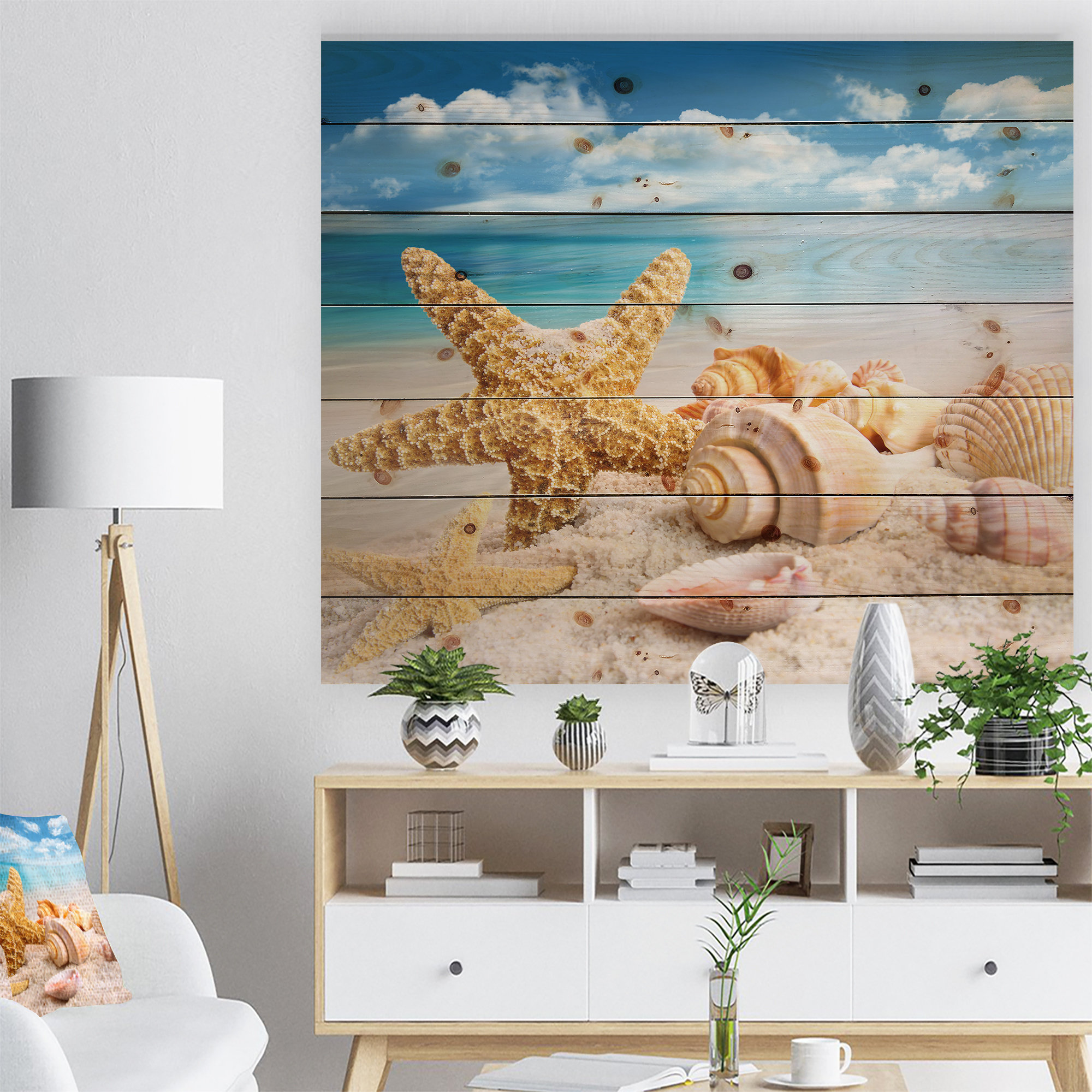 https://assets.wfcdn.com/im/92023826/compr-r85/2507/250703825/starfish-and-seashells-on-beach-on-wood-print.jpg