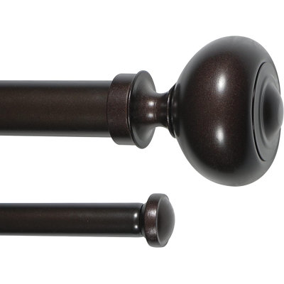 Nicarete Adjustable Overall Width x 1'' Diameter Double Curtain Rod