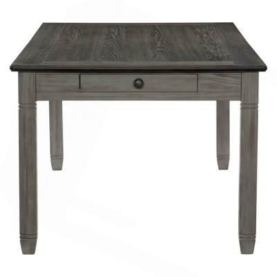 Table de salle à manger décontractée deux tons à finition rectangulaire de 6 tiroirs