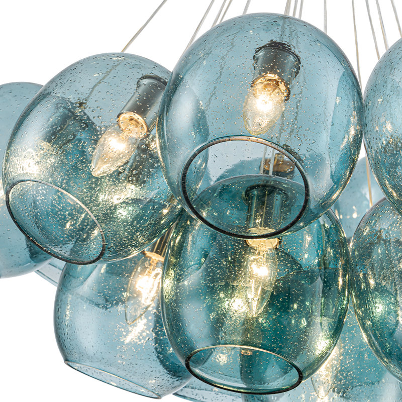 19-light Seeded Glass Cluster Bubble Chandelier