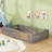 Twin Wood Platform Bed, Semi-Enclosed Guardrail Design-609842295