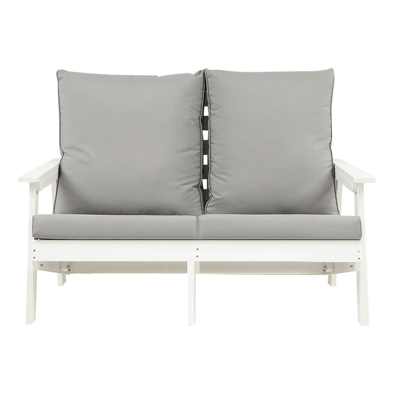 Hanches avec grain de bois, jardin extérieur blanc, coussin de coussin, blanc / gris, coussins contre les allergies