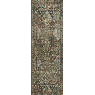 Magnolia Home By Joanna Gaines X Loloi Banks Machine Washable Spice / Blue Area Rug