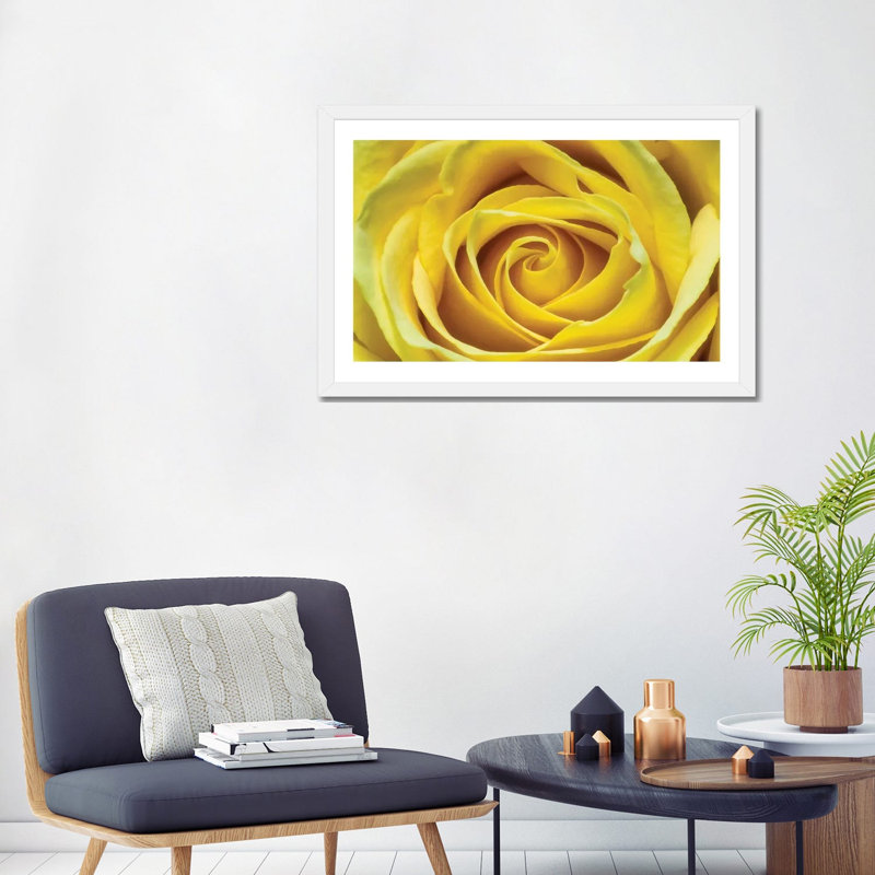 Jaune rose par Glauco Meneghelli-impression, Papier encadré blanc, Blanc, H 24 po x l 32 po x P 1 po