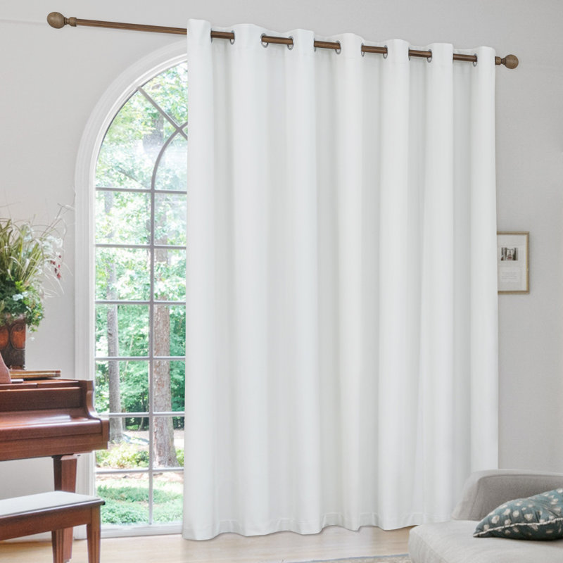 Panneau de rideau de porte de patio coulissant 100% occultant, L 100 po x L 108 po, Blanc