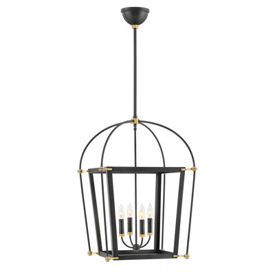 Luminaire suspendu avec chandelle 4 lumières Selby