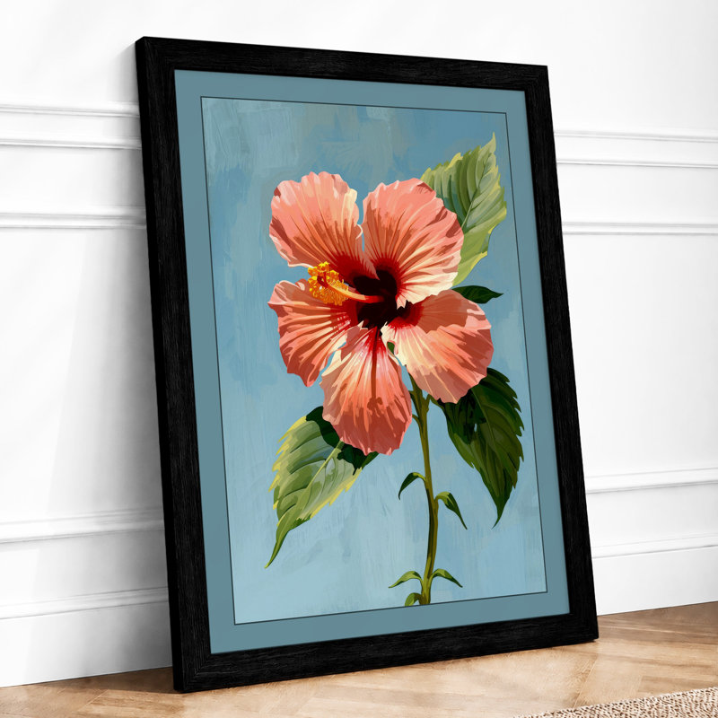 Hibiscus Study Botanical - Framed Print, A1 - 84.1 x 59.4 cm, Black
