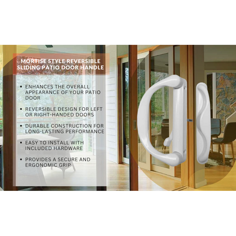 Involute Interlock Patio Door Handle Set, White