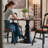 Brown Black Round Solid Wood Dining table-269194941