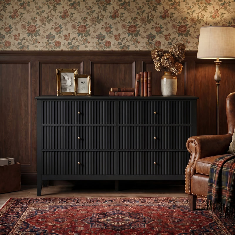 120 cm W Chest of 6 Drawers, Blue