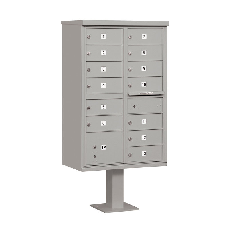 Aluminum Multi-Unit Mailbox, Gray