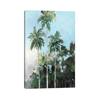«Palms On The Coast» par Jane Slivka - Estampe numérique sur toile tendue avec châssis