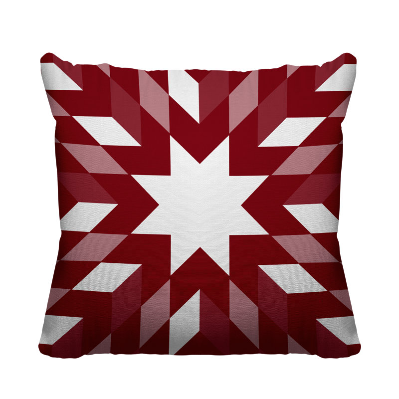 Coussin intérieur / extérieur Lynn Country, L 15 po x H 15 po, Rouge