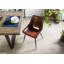 Iron Label 45cm H Genuine Leather Upholstered Metal Parsons Chair in Brown