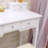 Modern Vanity Table with Mirrors and LED Light,2 in 1 Makeup Vanity Table Set with Chairs,Dressing Table with 5 Storage Drawers,3 Colors Lighting Modes