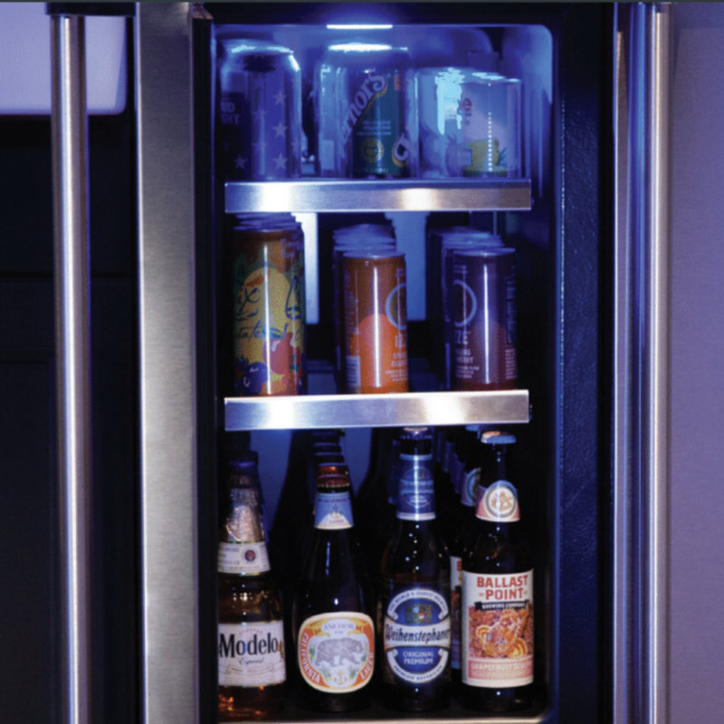 Marvel 15"W. Professional 2.7 Cu.Ft. Built-In Dual Zone Beverage Center - Stainless Steel Frame with Glass