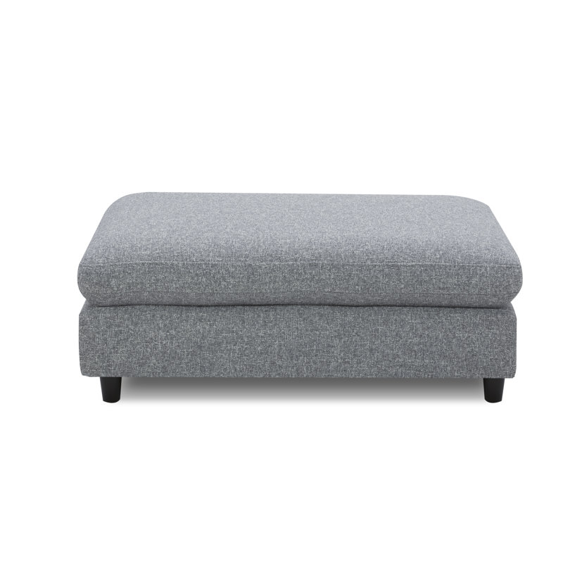 Repose-pieds rectangulaire rembourré 45 po Fleetwood, Nathan Tweed gris