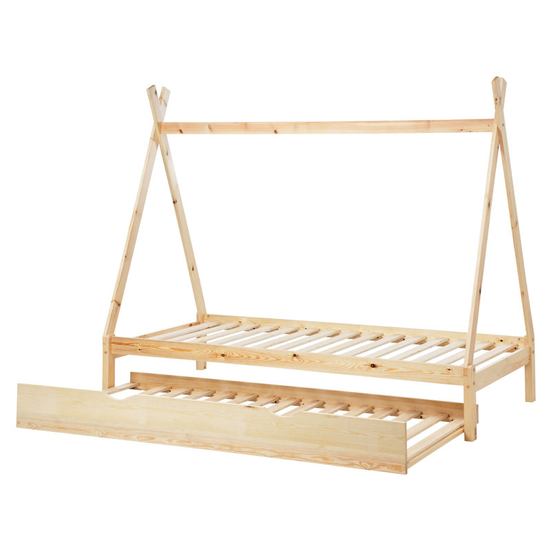 TALMONTIERS Solid Wood Bed, Brown
