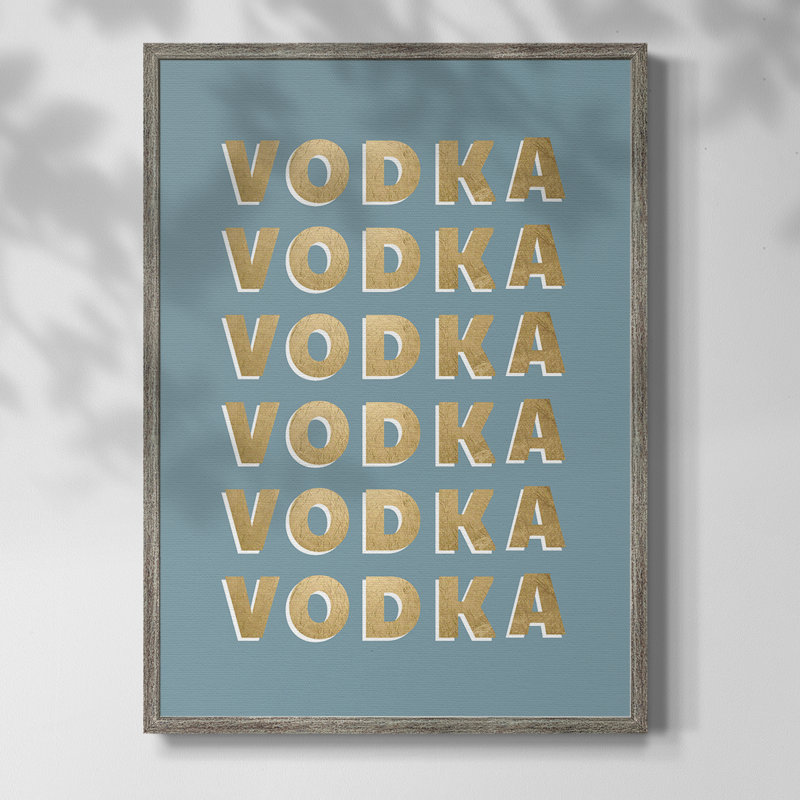 Impression encadrée de vodka - bois massif, H 11 po x l 9 po