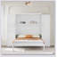 Lit escamotable double avec garde-robe et tablette de rangement, cadre de lit plateforme pliable multifonctionnel