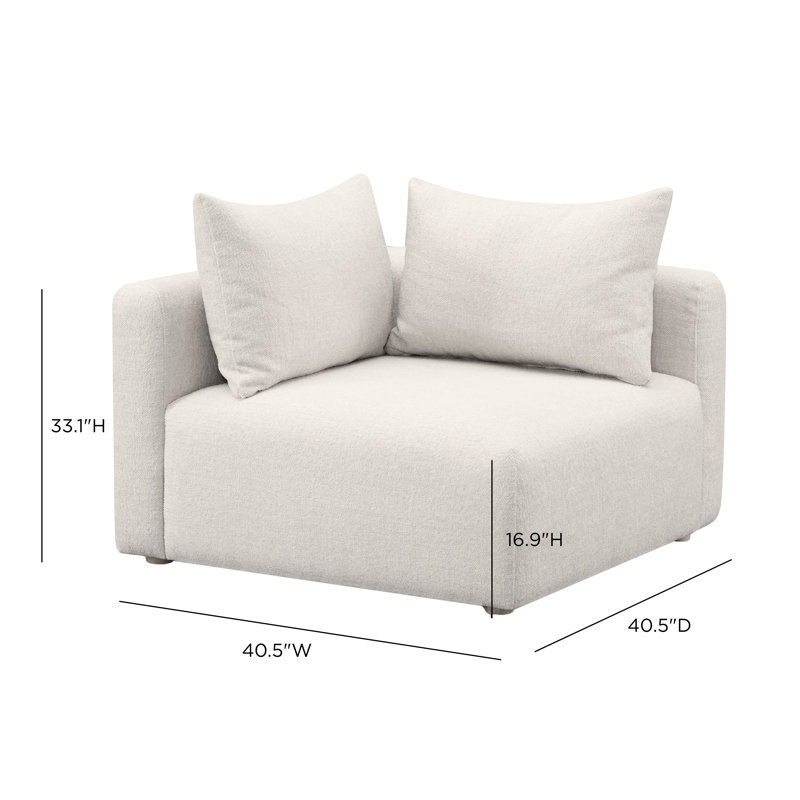 Gainsborough Cream Boucle Modular Corner Chair, Cream, Natural Wood