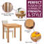 Small Dining Set with Cream Roll Top Upholstered Chairs-1915041864