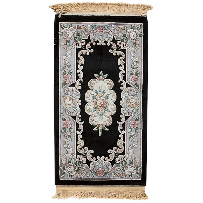 High-Quality Hand-Knotted Black And Grey Area Rug