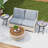 18" Folding Side Table Round Compact Coffee Table With Tempered Glass Tabletop Gray