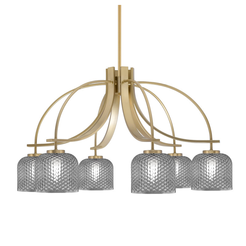 Lustre Cavella Light, Laiton New Age, H 18,5 po x l 32,5 po x P 32,5 po, 6