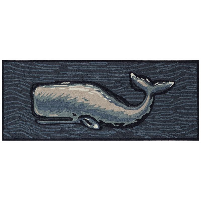 Liora Manne Frontporch Whale Indoor/Outdoor Area Rug, Runner 2'1" x 5'