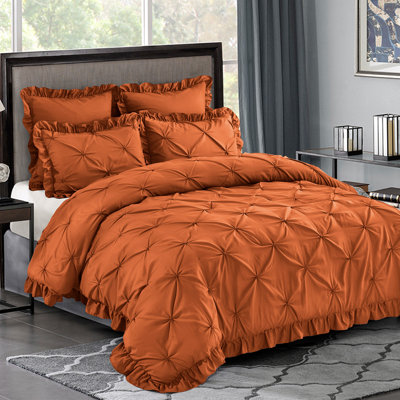Ensemble d'édredon 5 pièces princesse romantique Pintuck