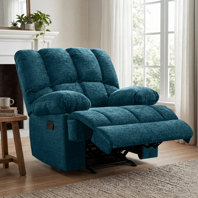 Oversized 44.5"W Upholstered Manual Rocking Recliner