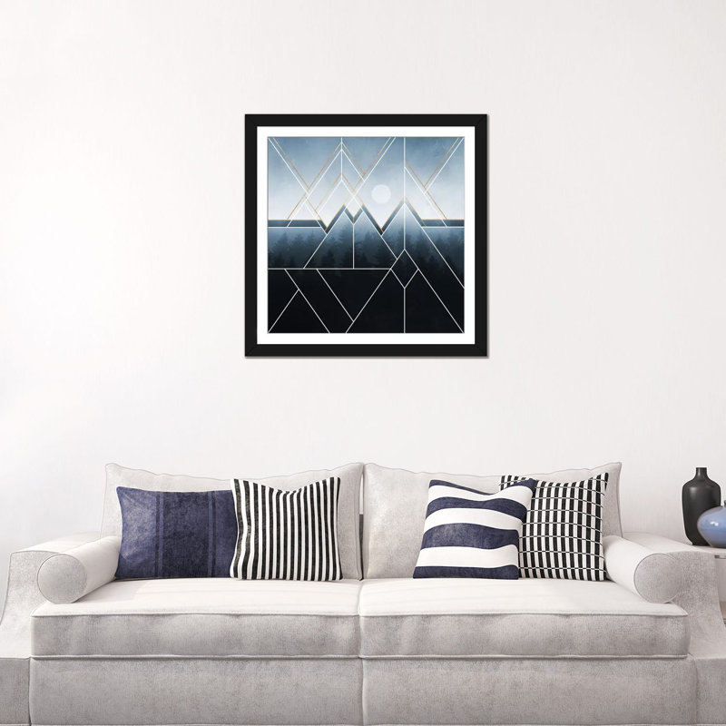 « sapins north », impression sur toile, H 16 po x l 16 po x P 1 po, Papier d'art encadré noir, Blanc