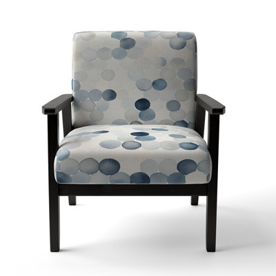 Hulten Velvet Geometric Armchair - Polka Dot Velvet Accent Chair