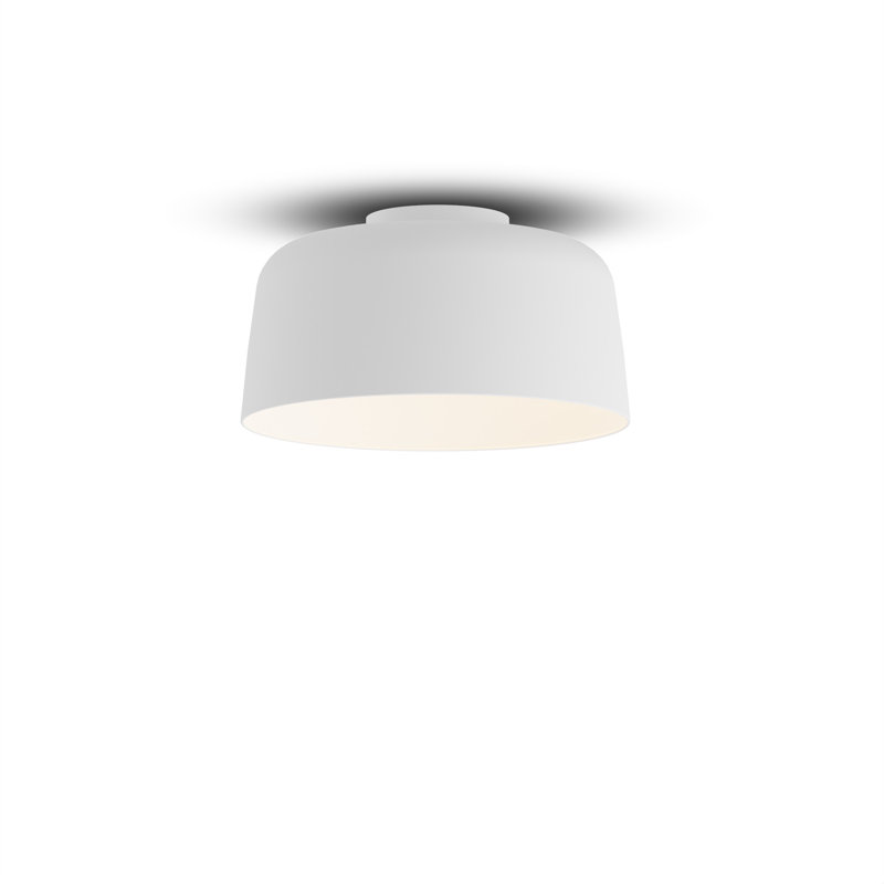 Luminaire suspendu simple Yurei (blanc mat) avec abat-jour en acrylique 14 po, Pas d'abat-jour, Blanc mat