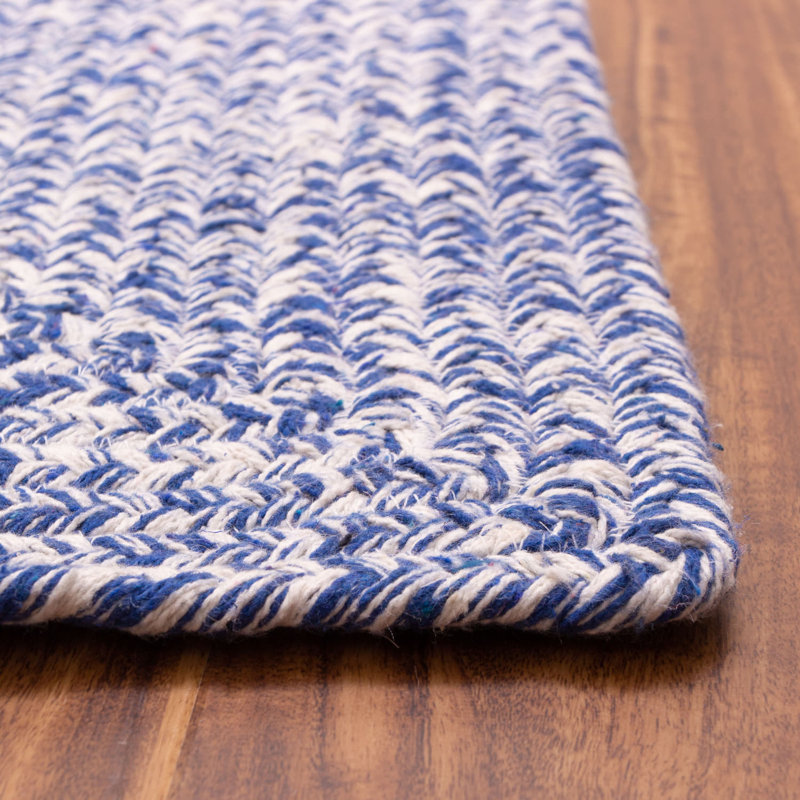 Haynesville Farmhouse Reversible Braided Blue Area Rug, Rectangle 3' x 5'