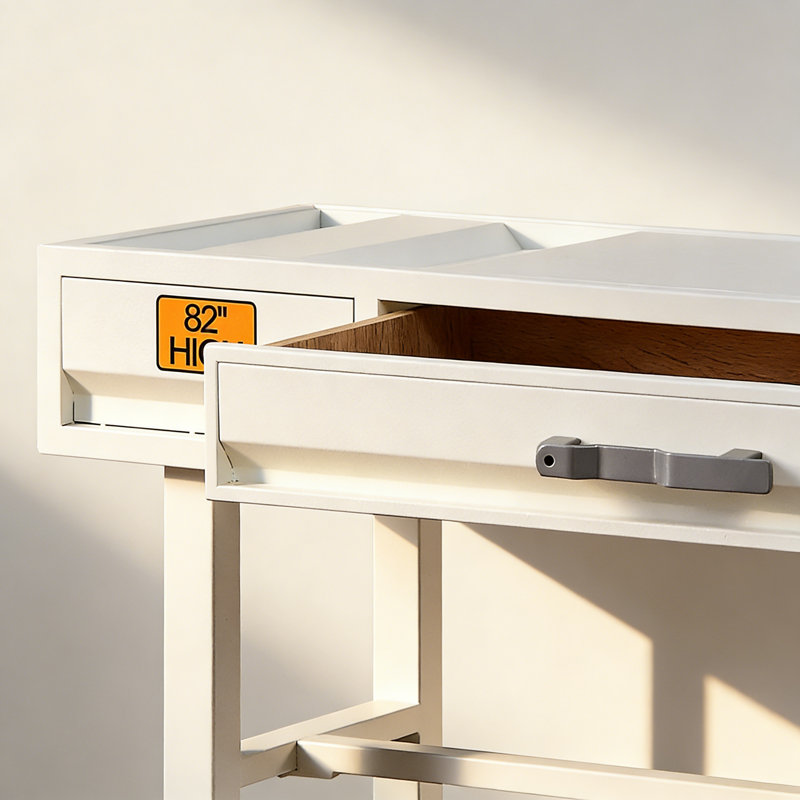Bureau blanc avec 1 tiroir