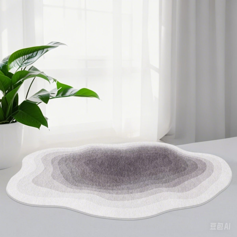 Modern Abstract Area Rug, Gradient Irregular Carpets For Living Room, Cloud Shape Bedside Rug, Non-slip Washable Large Area For Bedroom Entryway Dorm Kitchen, Gray