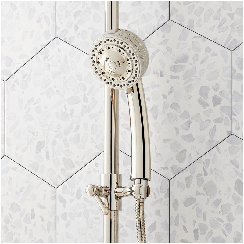 Pendleton Pressure Balance Shower System with Slide Bar and Hand Shower - Polished Nickel, Polished Nickel