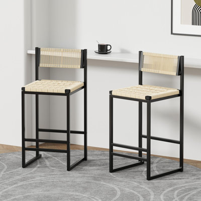 Ensemble de 2 tabourets de cuisine avec repose-pieds et tabouret de cuisine à hauteur de comptoir (style)